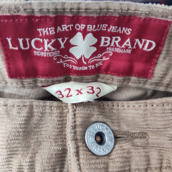 Lucky Brand 32 32 pants corduroy tan preppy straight career casual interview - Picture 2 of 10